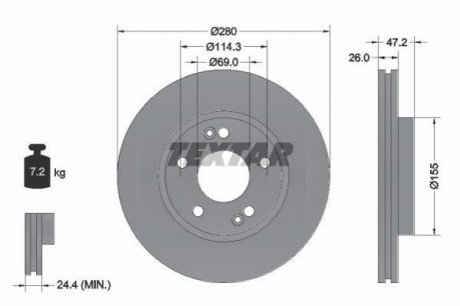 Гальмівний диск TEXTAR 92161605 (фото 1)