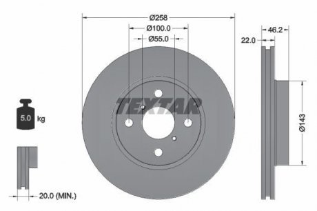 Тормозной диск TEXTAR 92164203 (фото 1)