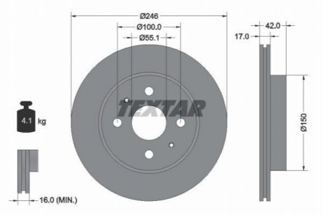 Гальмівний диск TEXTAR 92165603 (фото 1)