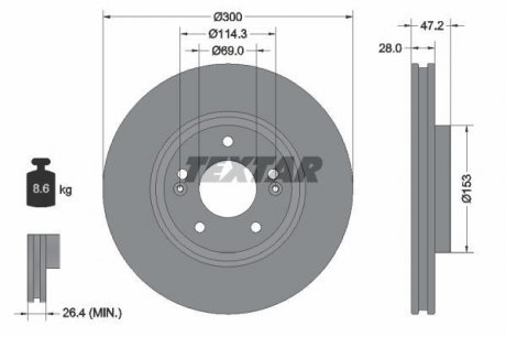 Тормозной диск (передний) TEXTAR 92166503 (фото 1)