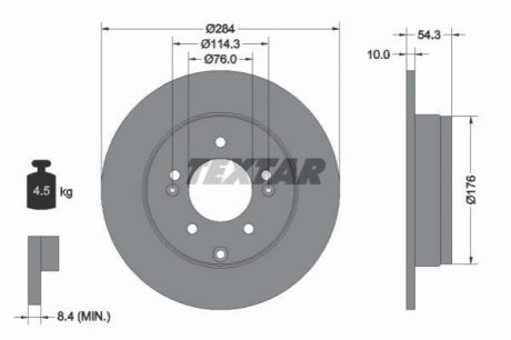 Гальмівний диск TEXTAR 92166600 (фото 1)
