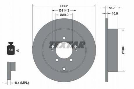 Гальмівний диск (задній) TEXTAR 92167003 (фото 1)