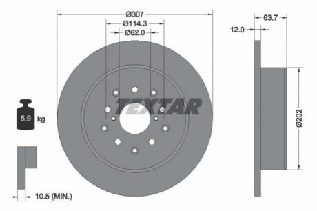 Тормозной диск TEXTAR 92170803 (фото 1)