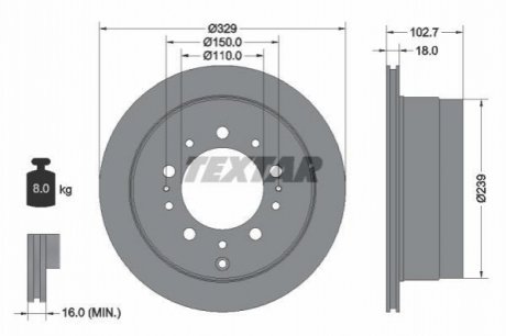 Тормозной диск TEXTAR 92172803 (фото 1)