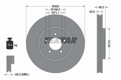Тормозной диск (передний) TEXTAR 92173505 (фото 1)