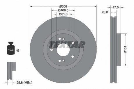 Тормозной диск TEXTAR 92174005 (фото 1)