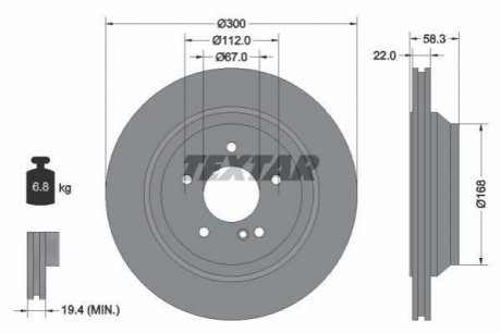 Тормозной диск TEXTAR PRO Textar 92176303