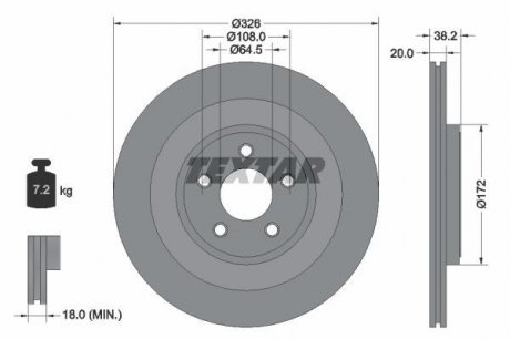 Гальмівний диск (задній) TEXTAR 92178005 (фото 1)