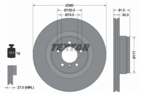 Тормозной диск (передний) TEXTAR 92178403 (фото 1)