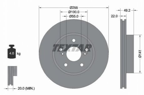 Тормозной диск (передний) TEXTAR 92179503 (фото 1)
