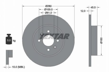 Гальмівний диск TEXTAR 92181203 (фото 1)
