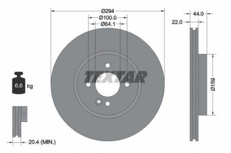 Тормозной диск (передний) TEXTAR 92183505 (фото 1)