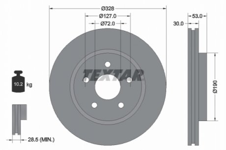 Гальмівний диск TEXTAR 92184505 (фото 1)