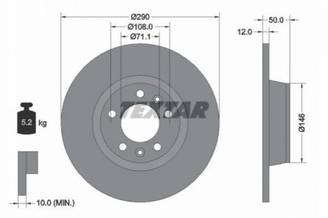 Гальмівний диск TEXTAR 92195803 (фото 1)