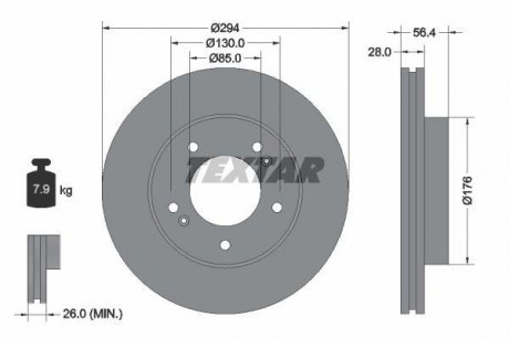 Тормозной диск TEXTAR 92203203 (фото 1)