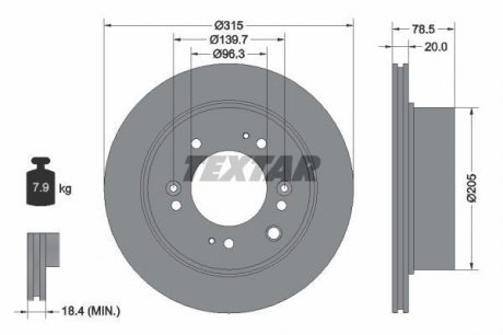 Тормозной диск TEXTAR 92205000 (фото 1)