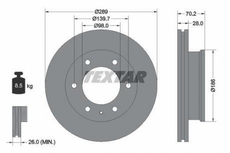 Тормозной диск TEXTAR 92223000 (фото 1)
