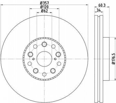 Гальмівний диск (передній) TEXTAR 92224203 (фото 1)