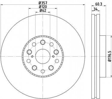 Тормозной диск (передний) TEXTAR 92224303 (фото 1)