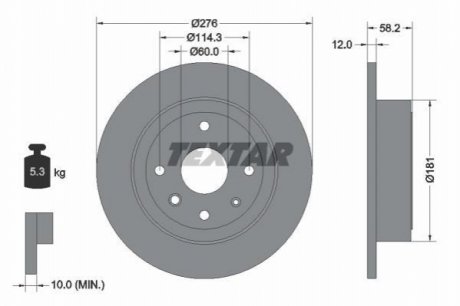 Гальмівний диск TEXTAR 92225103 (фото 1)