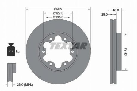 Гальмівний диск TEXTAR 92234900 (фото 1)