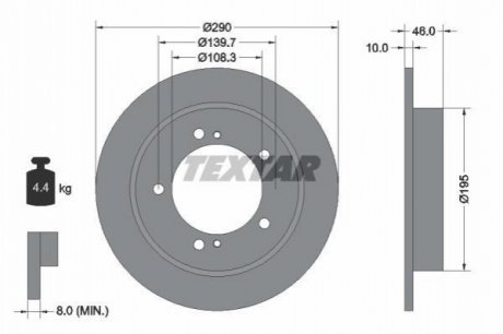 Гальмівний диск (передній) TEXTAR 92237300 (фото 1)