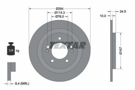 Тормозной диск TEXTAR 92239103 (фото 1)