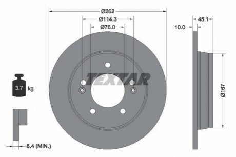 Гальмівний диск (задній) TEXTAR 92240003 (фото 1)