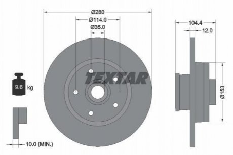 Гальмівний диск TEXTAR 92268903 (фото 1)