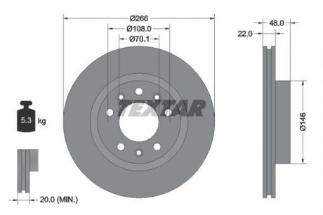 Тормозной диск TEXTAR 92269003 (фото 1)