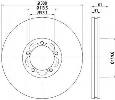 Гальмівний диск (передній) TEXTAR 92274303 (фото 1)