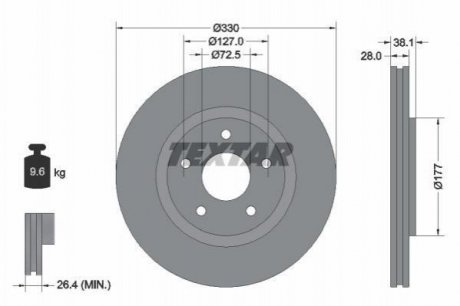 Гальмівний диск TEXTAR 92278903 (фото 1)