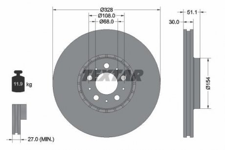 Тормозной диск TEXTAR 92284105 (фото 1)