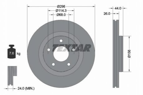 Тормозной диск TEXTAR 92285905 (фото 1)