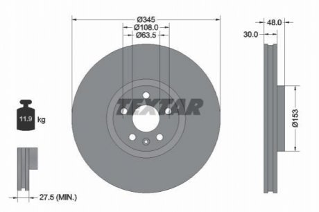 Тормозной диск TEXTAR 92289805 (фото 1)