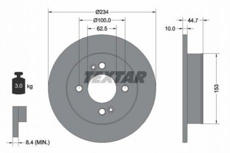 Тормозной диск TEXTAR 92291603 (фото 1)