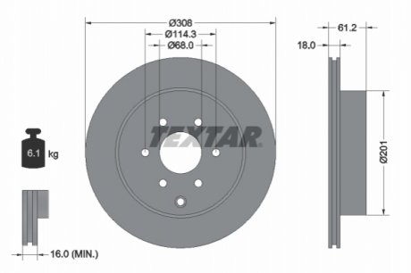 Тормозной диск TEXTAR 92296403 (фото 1)