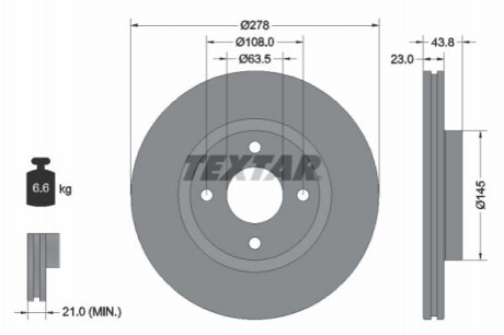 Тормозной диск TEXTAR 92303203 (фото 1)