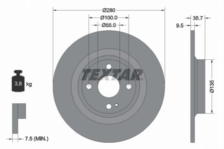 Гальмівний диск TEXTAR 92320003 (фото 1)
