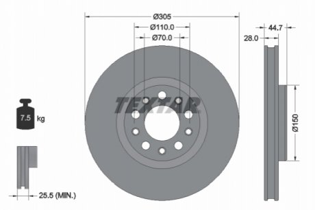 Тормозной диск TEXTAR 92326305 (фото 1)