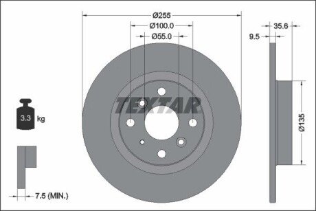 Тормозной диск TEXTAR 92338203 (фото 1)