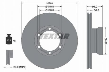 Гальмівний диск TEXTAR 93087600 (фото 1)