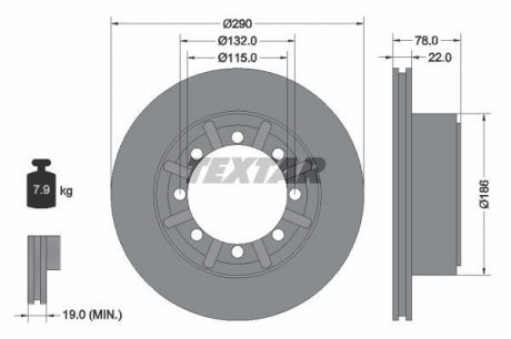 Тормозной диск TEXTAR 93117600 (фото 1)