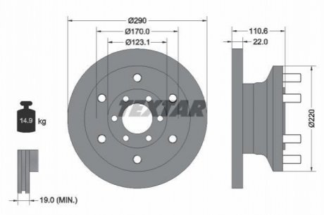 Тормозной диск TEXTAR 93175400 (фото 1)