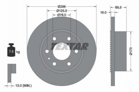Тормозной диск TEXTAR 93177500 (фото 1)
