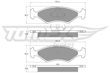 Колодки гальмівні (передні) Ford Fiesta 95-02/Mazda 121 III 96-03 TX1028