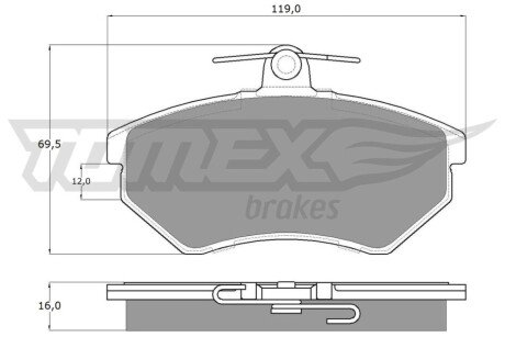 Колодки гальмівні (передні) Seat Cordoba/Ibiza/Toledo 93-02/VW Golf 86-02/Passat B2/B3/B4 85-97 TX1063