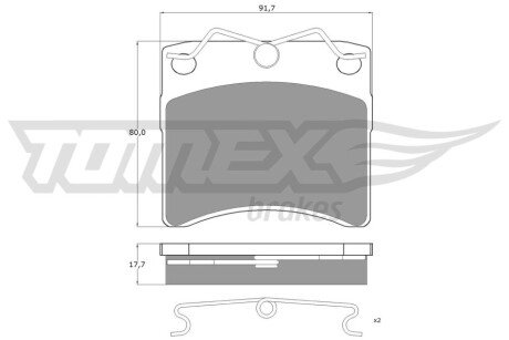 Колодки гальмівні (передні) VW T4 1.9-2.5D 90-95 R15 TX1064