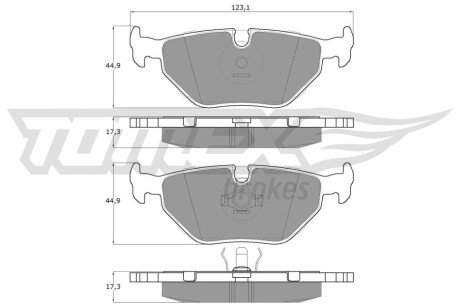 Колодки гальмівні (задні) BMW 3 (E30/E36) 86-99/5 (E34) 87-96/7 (E32) 85-94/Z1 88-91/Z3 (E36) 97-03 TX1070