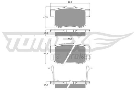 Колодки гальмівні (задні) Honda Accord IV/V/Civic VI/VII/VIII TX1100